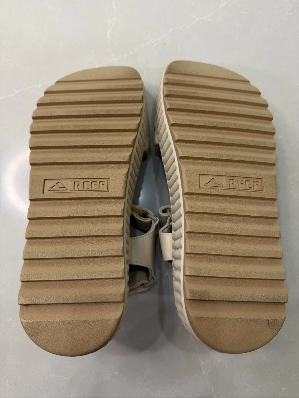REEF Vista Higher Raya Platform Sandals Vintage Sand Cream Chunky Summer 9